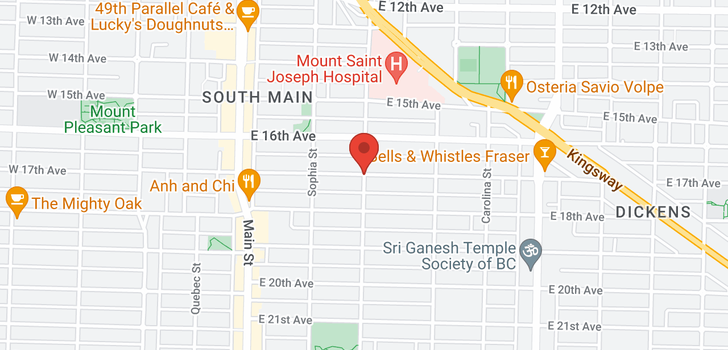 map of 1204 135 E 17TH STREET